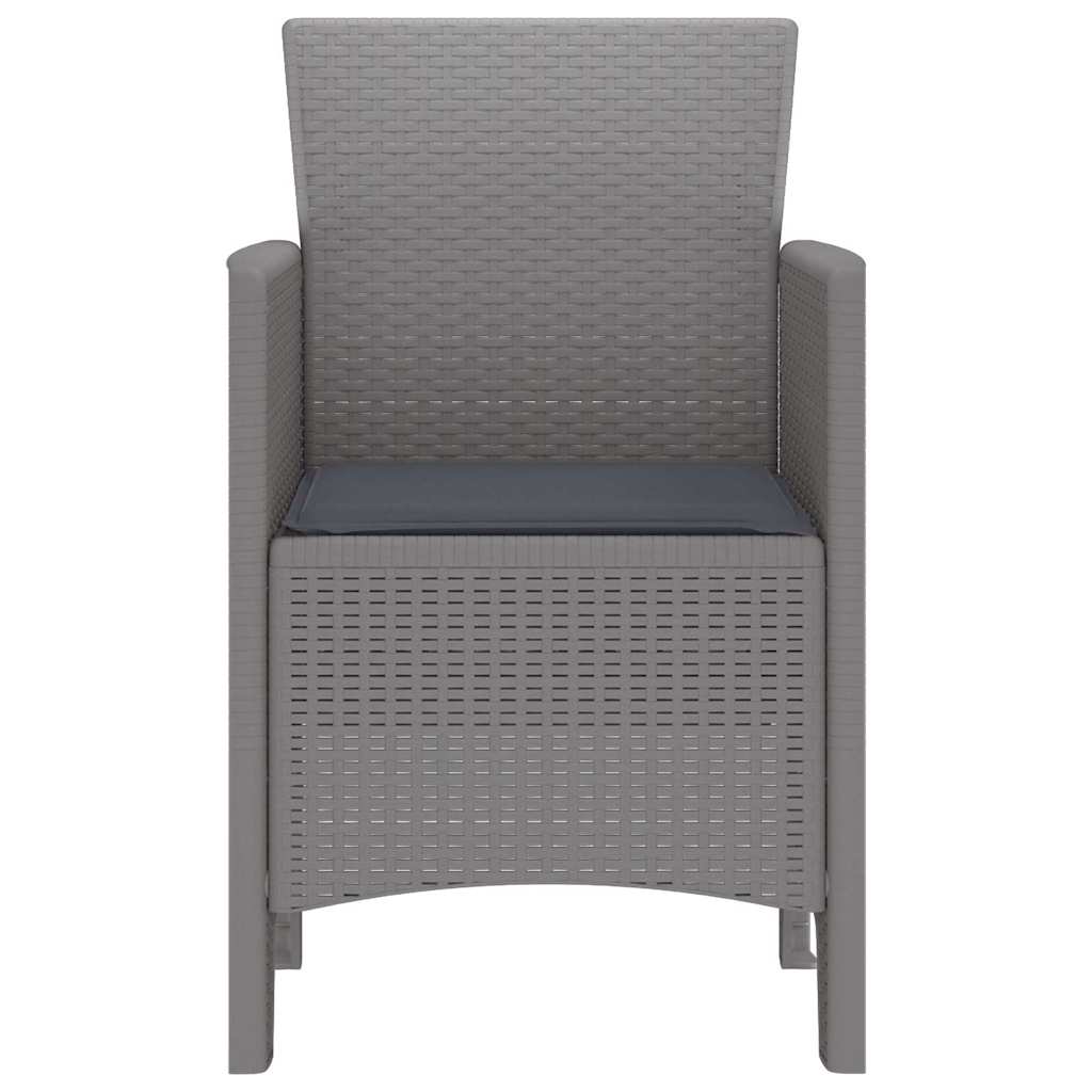 vidaXL Krzesło Ogrodowe 4 pcs Jasnoszary 53 x 49 x 85 cm polipropylen