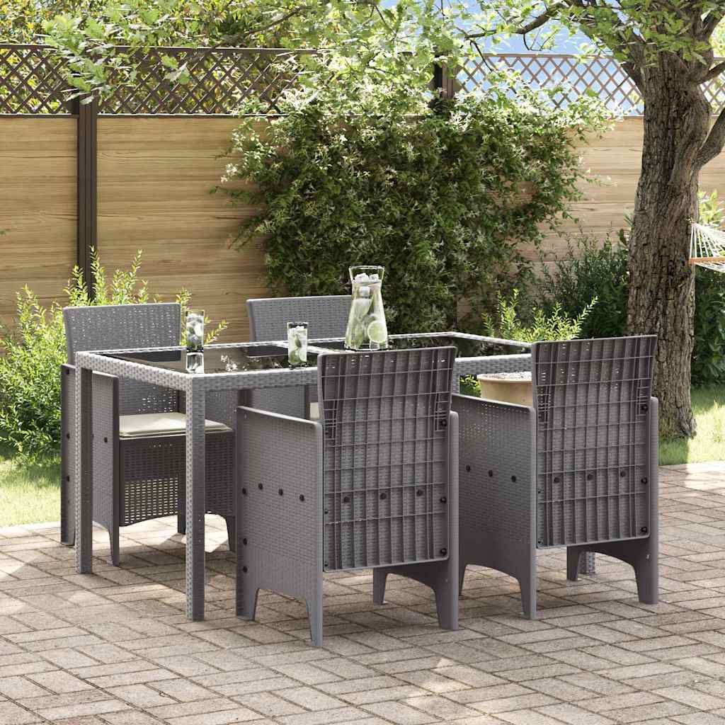 vidaXL Krzesło Ogrodowe 4 pcs Jasnoszary 53 x 49 x 85 cm polipropylen