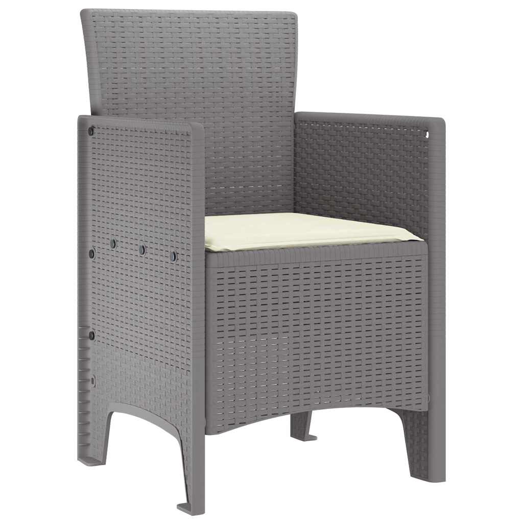 vidaXL Krzesło Ogrodowe 4 pcs Jasnoszary 53 x 49 x 85 cm polipropylen