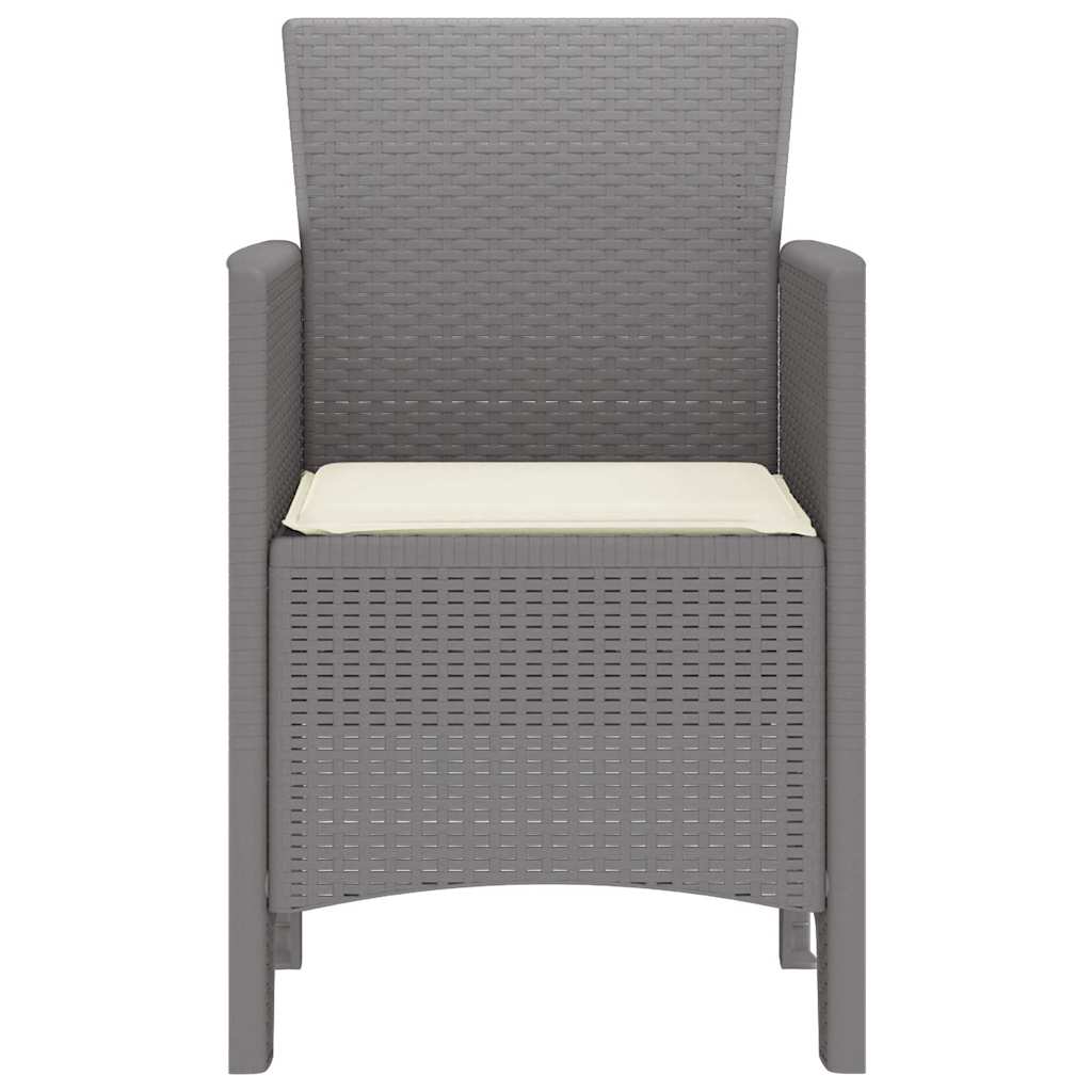 vidaXL Krzesło Ogrodowe 4 pcs Jasnoszary 53 x 49 x 85 cm polipropylen