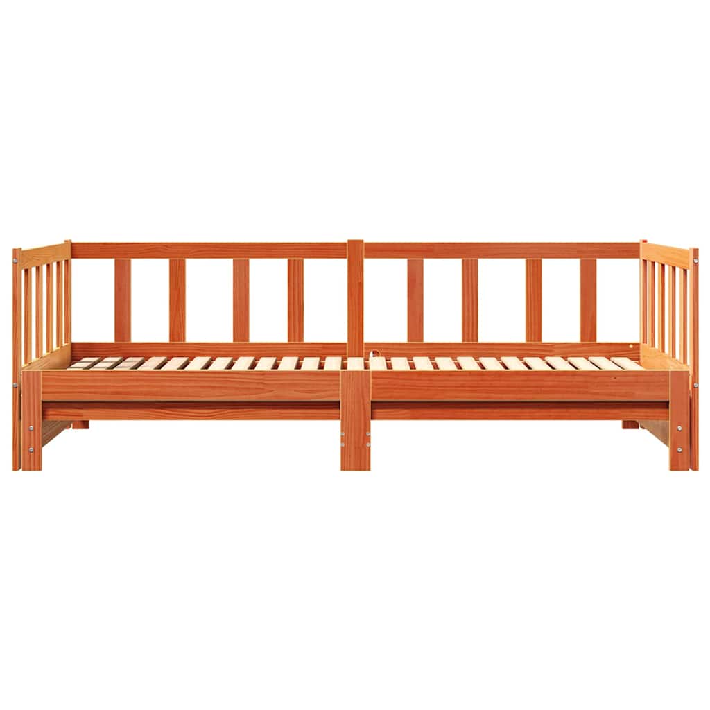 vidaXL Łóżko dzienne z funkcją wysuwania Woskowy Brąz
