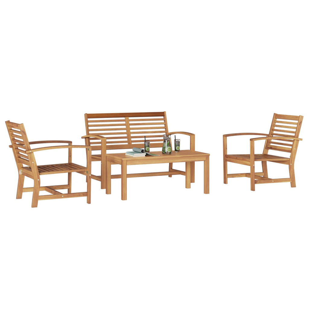 vidaXL Zestaw Sof na Ogród 4 pcs Naturalny Lite drewno teakowe