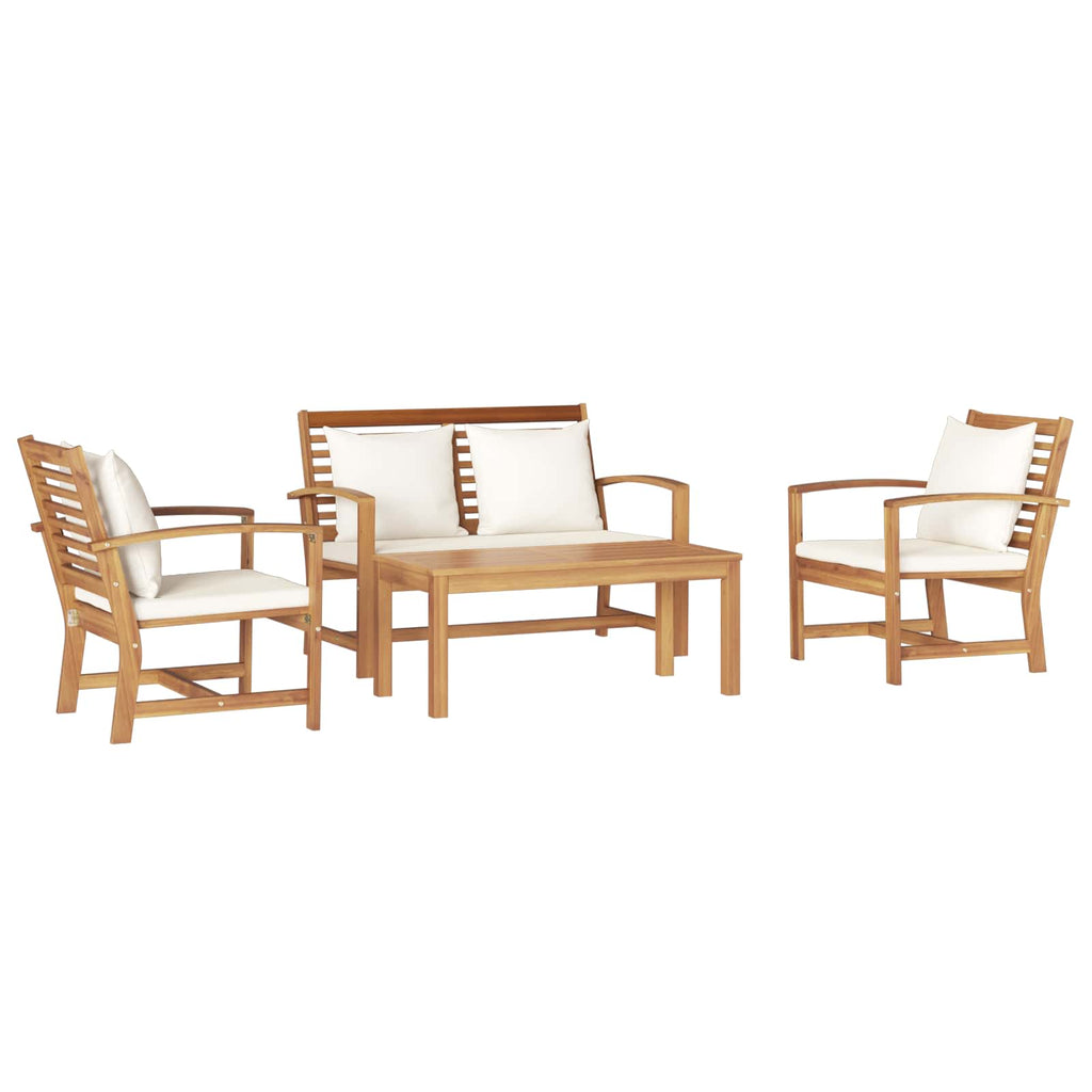 vidaXL Zestaw Sof na Ogród 4 pcs Naturalny Lite drewno teakowe