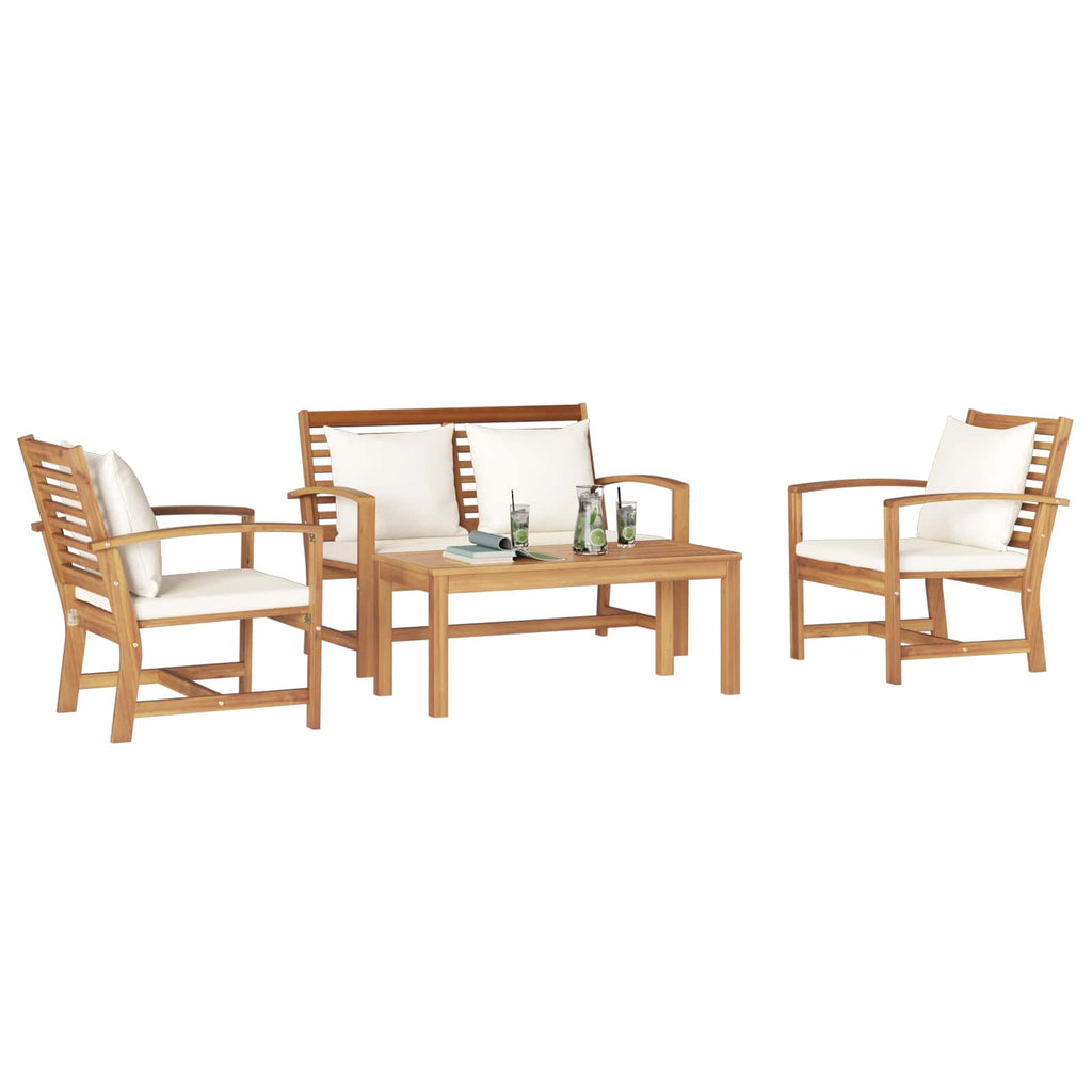 vidaXL Zestaw Sof na Ogród 4 pcs Naturalny Lite drewno teakowe