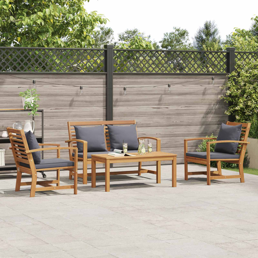 vidaXL Zestaw Sof na Ogród 4 pcs Naturalny Lite drewno teakowe