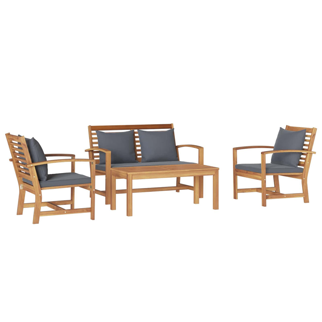 vidaXL Zestaw Sof na Ogród 4 pcs Naturalny Lite drewno teakowe