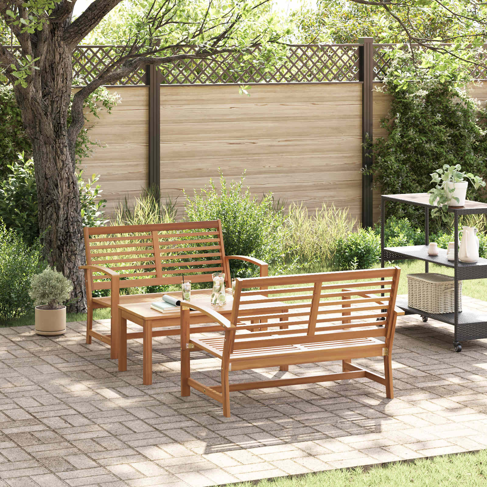 vidaXL Zestaw Sof na Ogród 3 pcs Naturalny Lite drewno teakowe