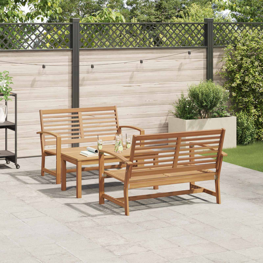 vidaXL Zestaw Sof na Ogród 3 pcs Naturalny Lite drewno teakowe