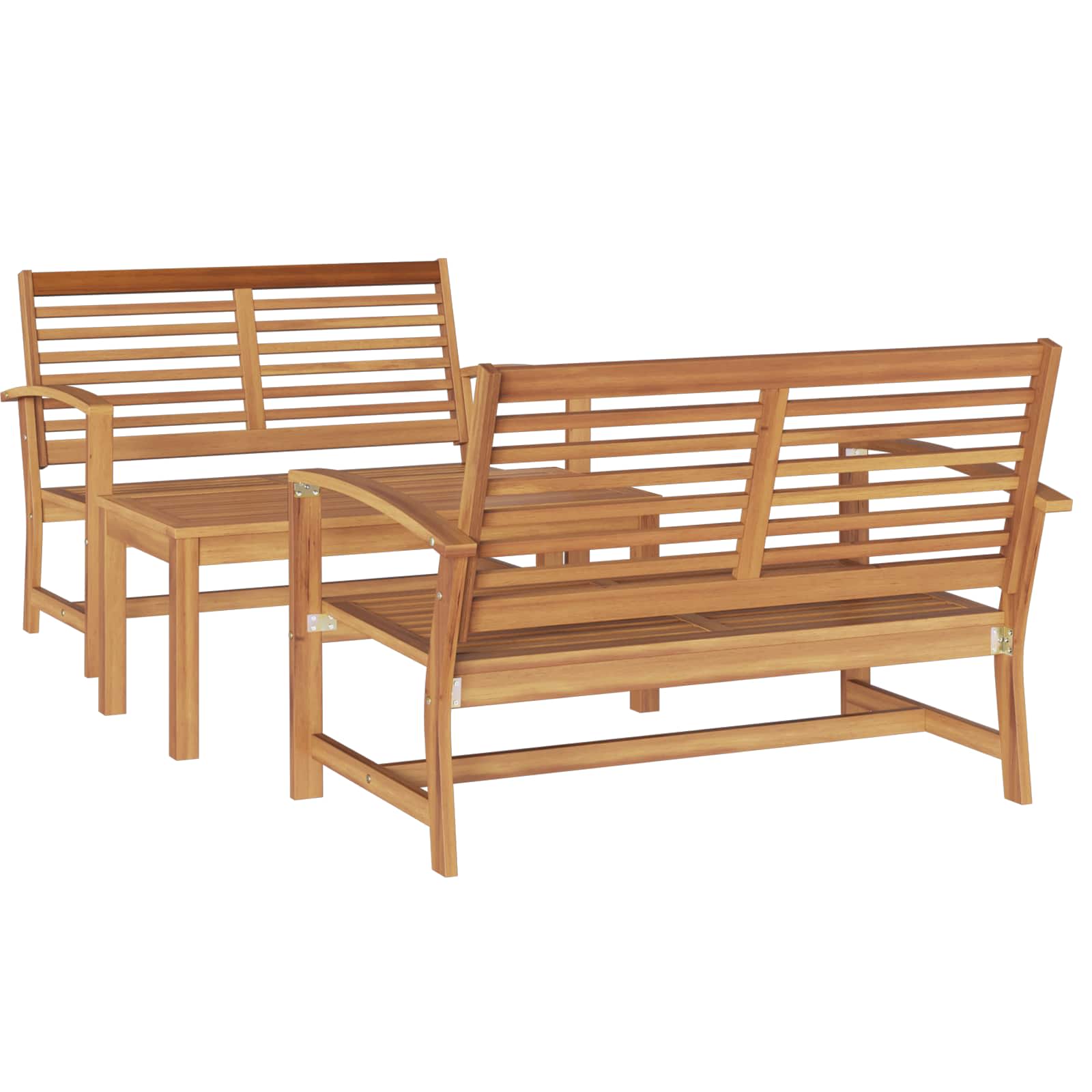vidaXL Zestaw Sof na Ogród 3 pcs Naturalny Lite drewno teakowe