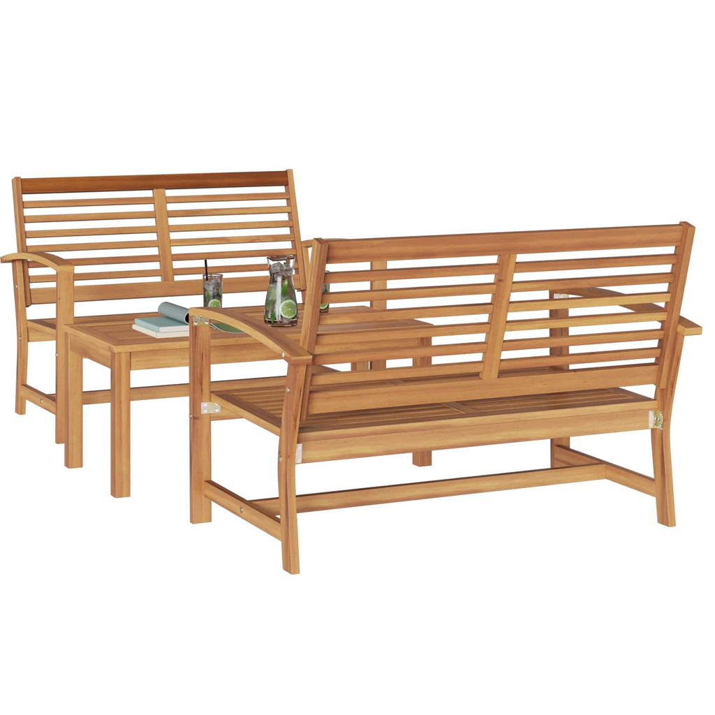 vidaXL Zestaw Sof na Ogród 3 pcs Naturalny Lite drewno teakowe