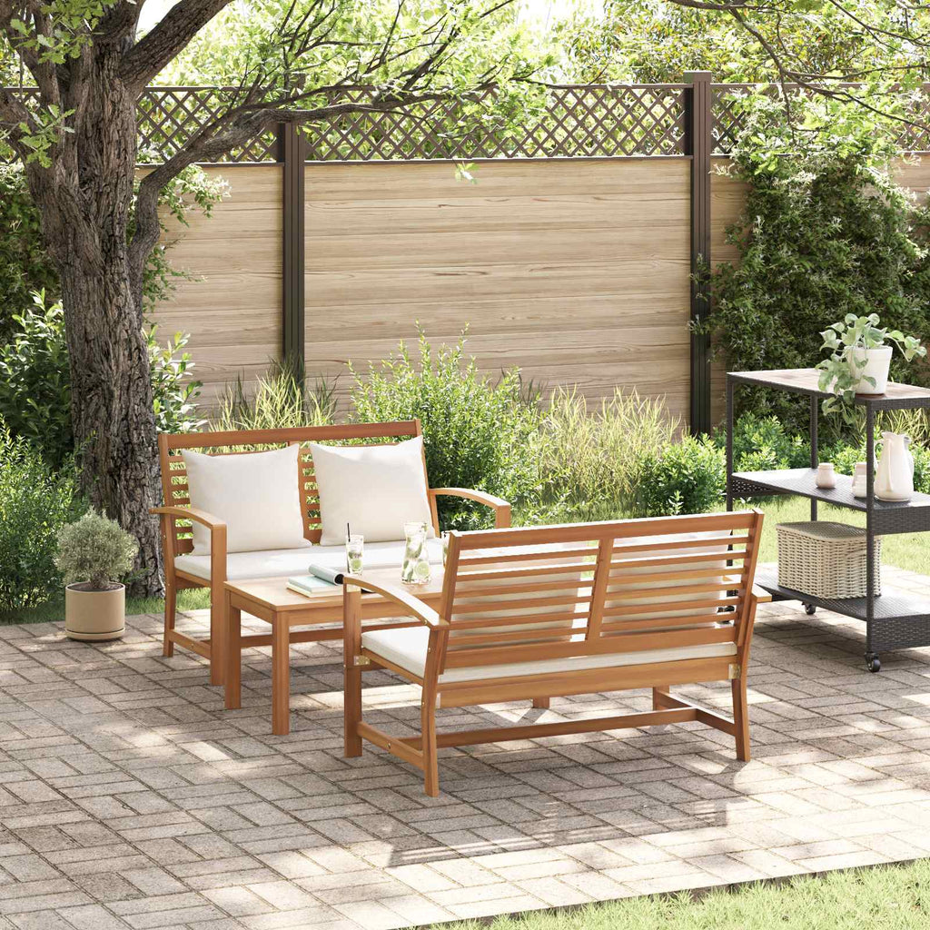 vidaXL Zestaw Sof na Ogród 3 pcs Naturalny Lite drewno teakowe