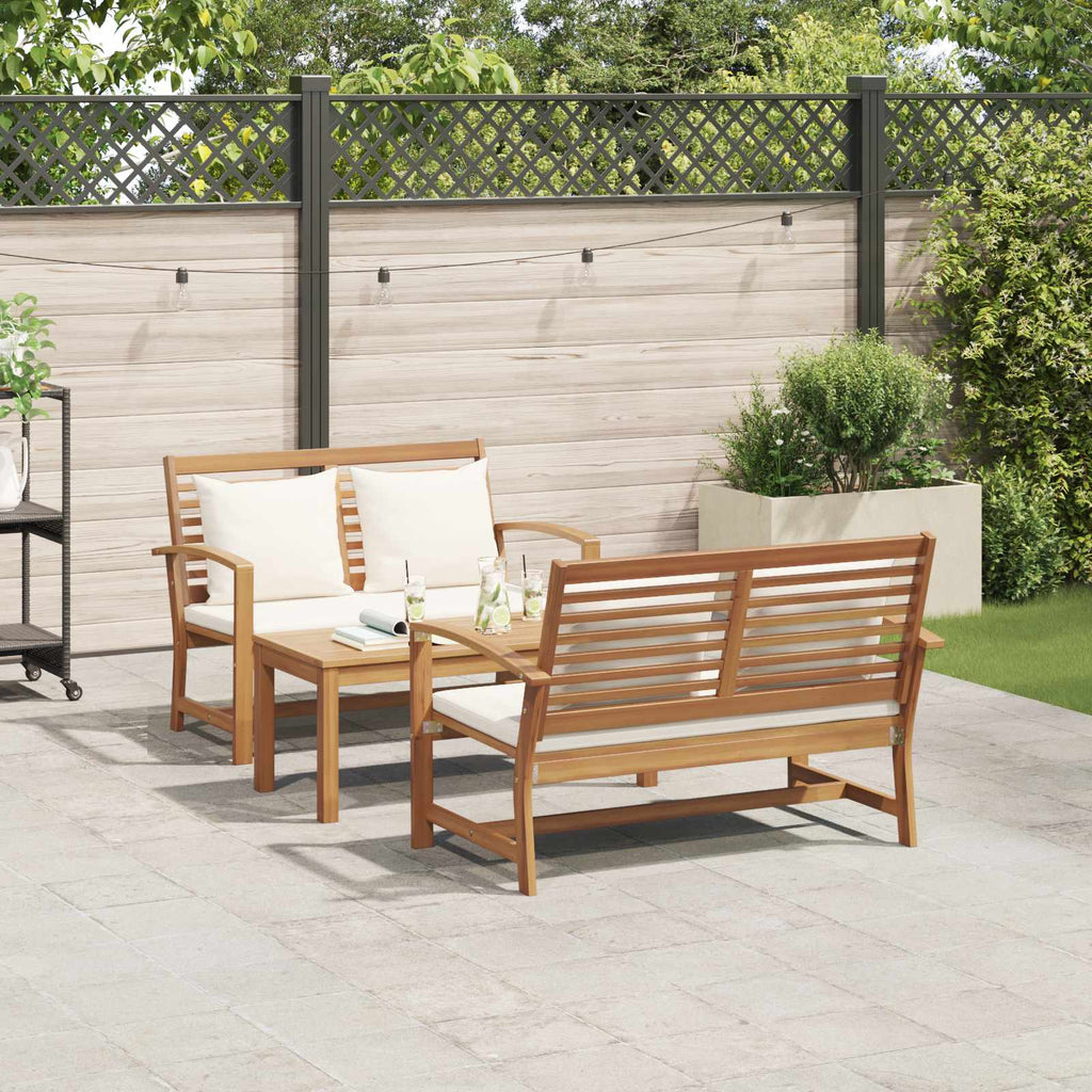 vidaXL Zestaw Sof na Ogród 3 pcs Naturalny Lite drewno teakowe