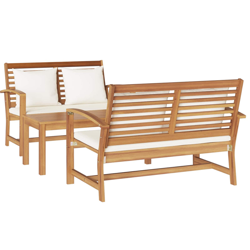 vidaXL Zestaw Sof na Ogród 3 pcs Naturalny Lite drewno teakowe