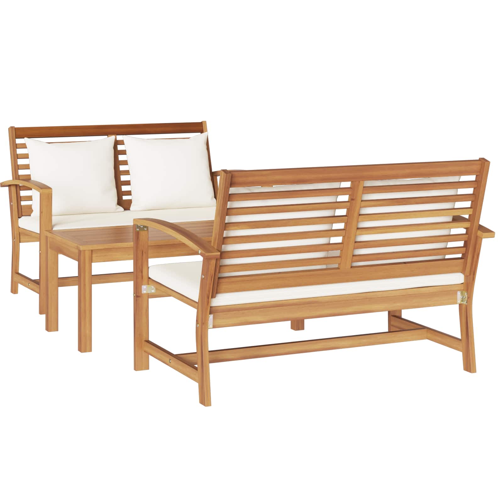 vidaXL Zestaw Sof na Ogród 3 pcs Naturalny Lite drewno teakowe