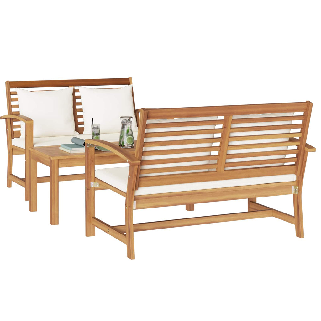 vidaXL Zestaw Sof na Ogród 3 pcs Naturalny Lite drewno teakowe