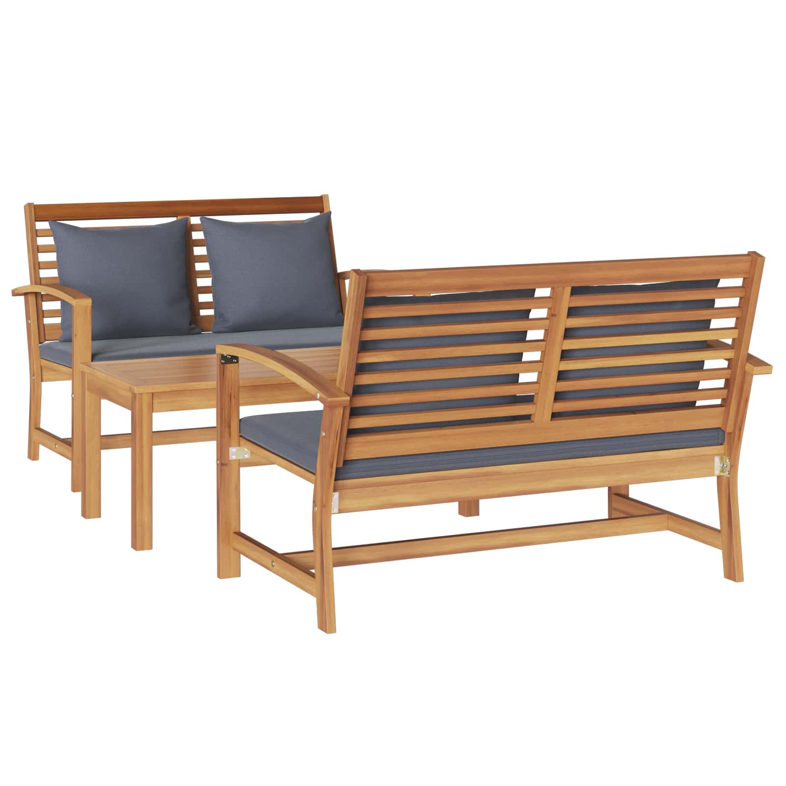 vidaXL Zestaw Sof na Ogród 3 pcs Naturalny Lite drewno teakowe