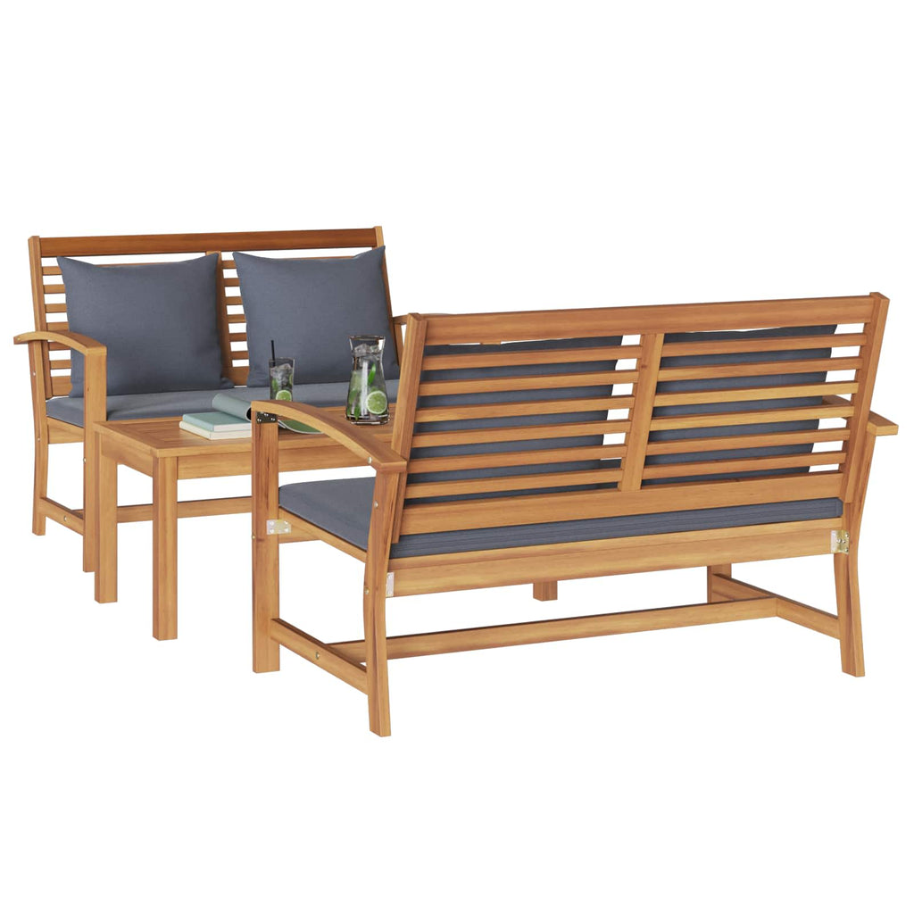 vidaXL Zestaw Sof na Ogród 3 pcs Naturalny Lite drewno teakowe