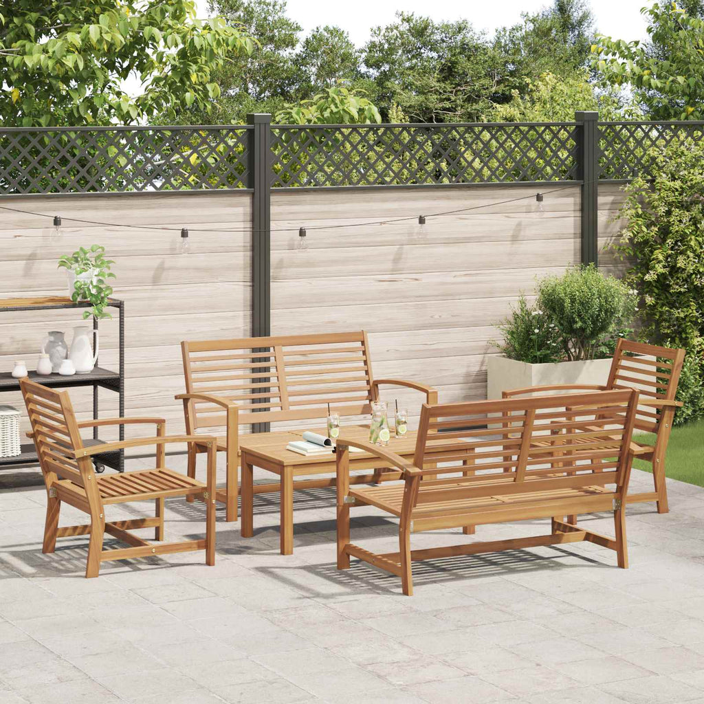 vidaXL Zestaw Sof na Ogród 5 pcs Naturalny Lite drewno teakowe
