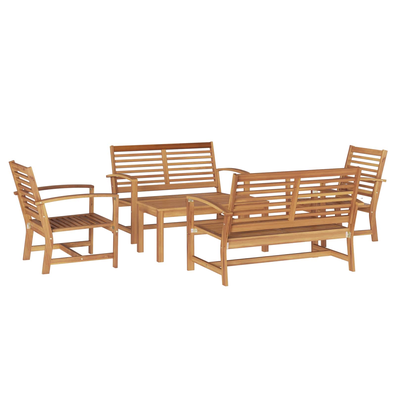 vidaXL Zestaw Sof na Ogród 5 pcs Naturalny Lite drewno teakowe