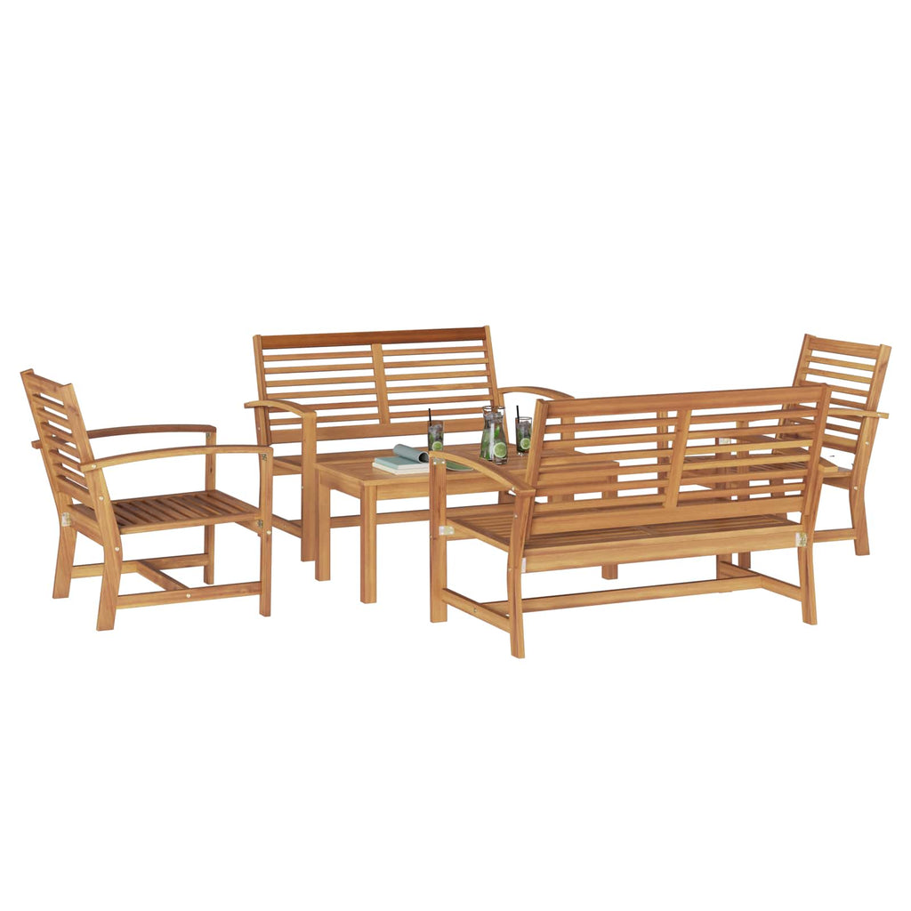 vidaXL Zestaw Sof na Ogród 5 pcs Naturalny Lite drewno teakowe
