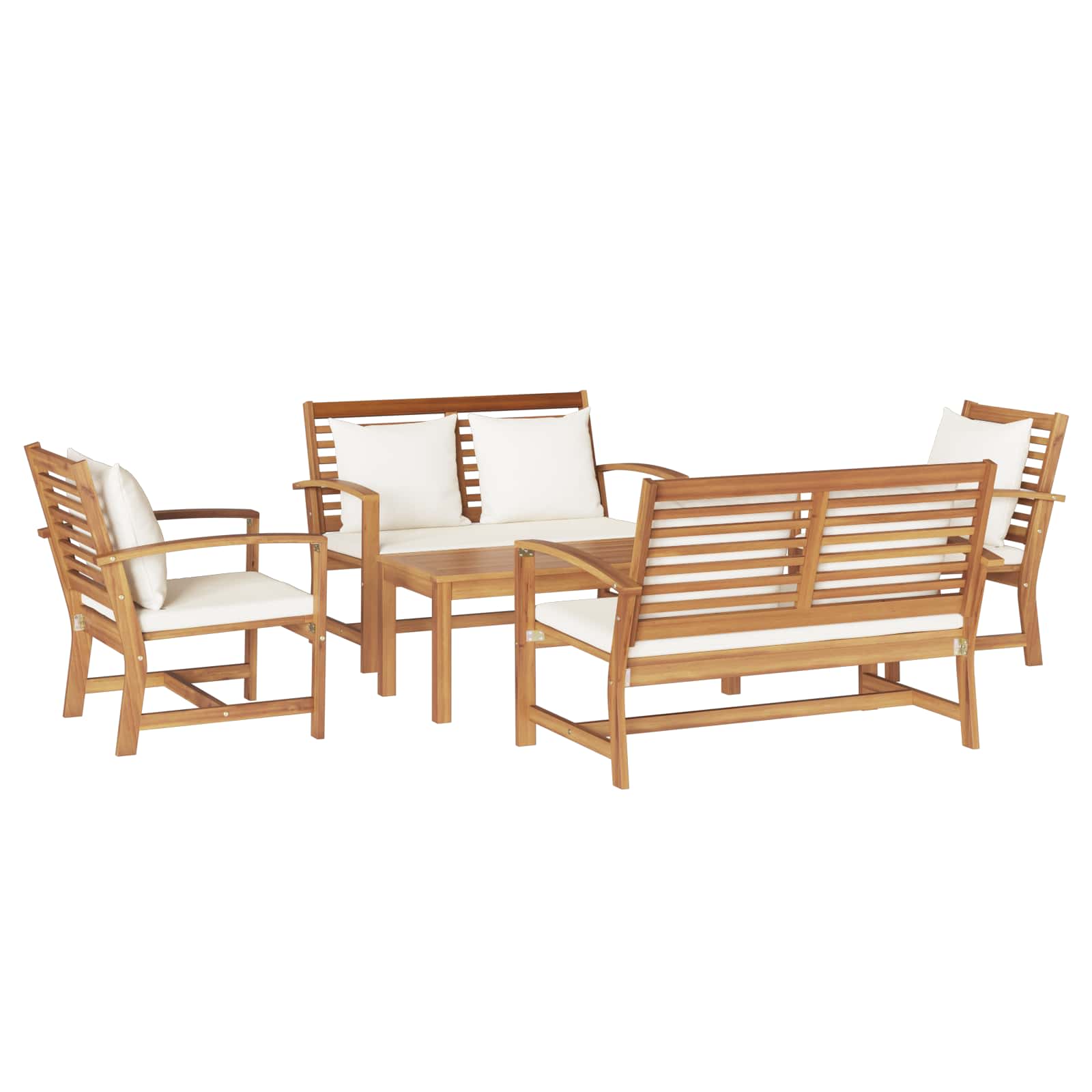 vidaXL Zestaw Sof na Ogród 5 pcs Naturalny Lite drewno teakowe