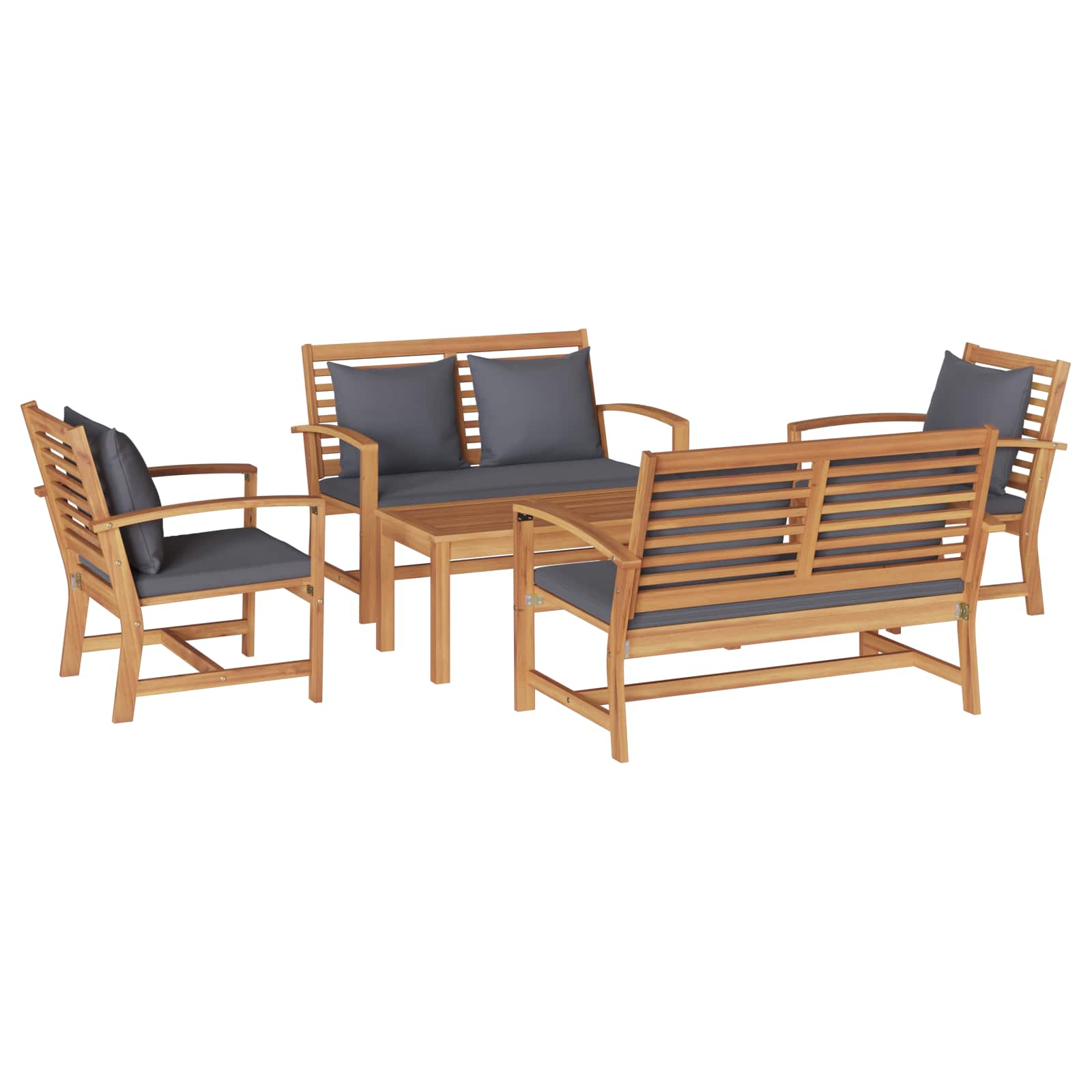 vidaXL Zestaw Sof na Ogród 5 pcs Naturalny Lite drewno teakowe