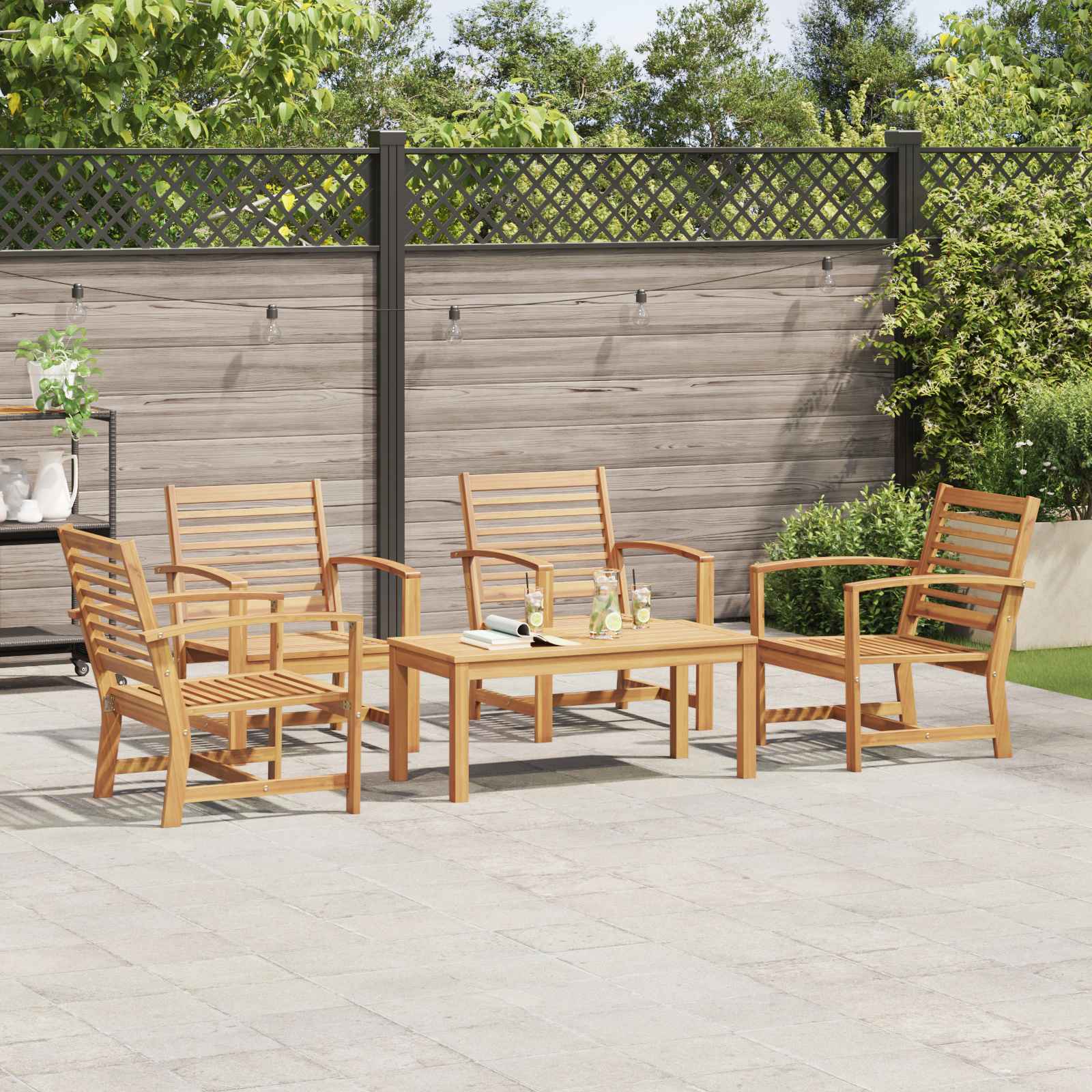vidaXL Zestaw Sof na Ogród 5 pcs Naturalny Lite drewno teakowe