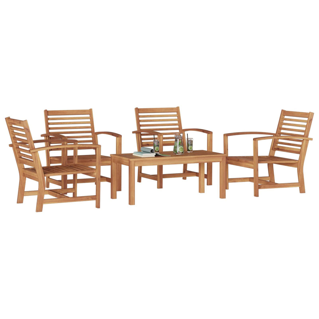 vidaXL Zestaw Sof na Ogród 5 pcs Naturalny Lite drewno teakowe