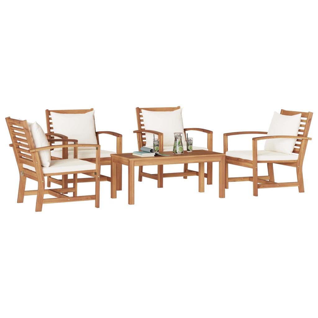 vidaXL Zestaw Sof na Ogród 5 pcs Naturalny Lite drewno teakowe