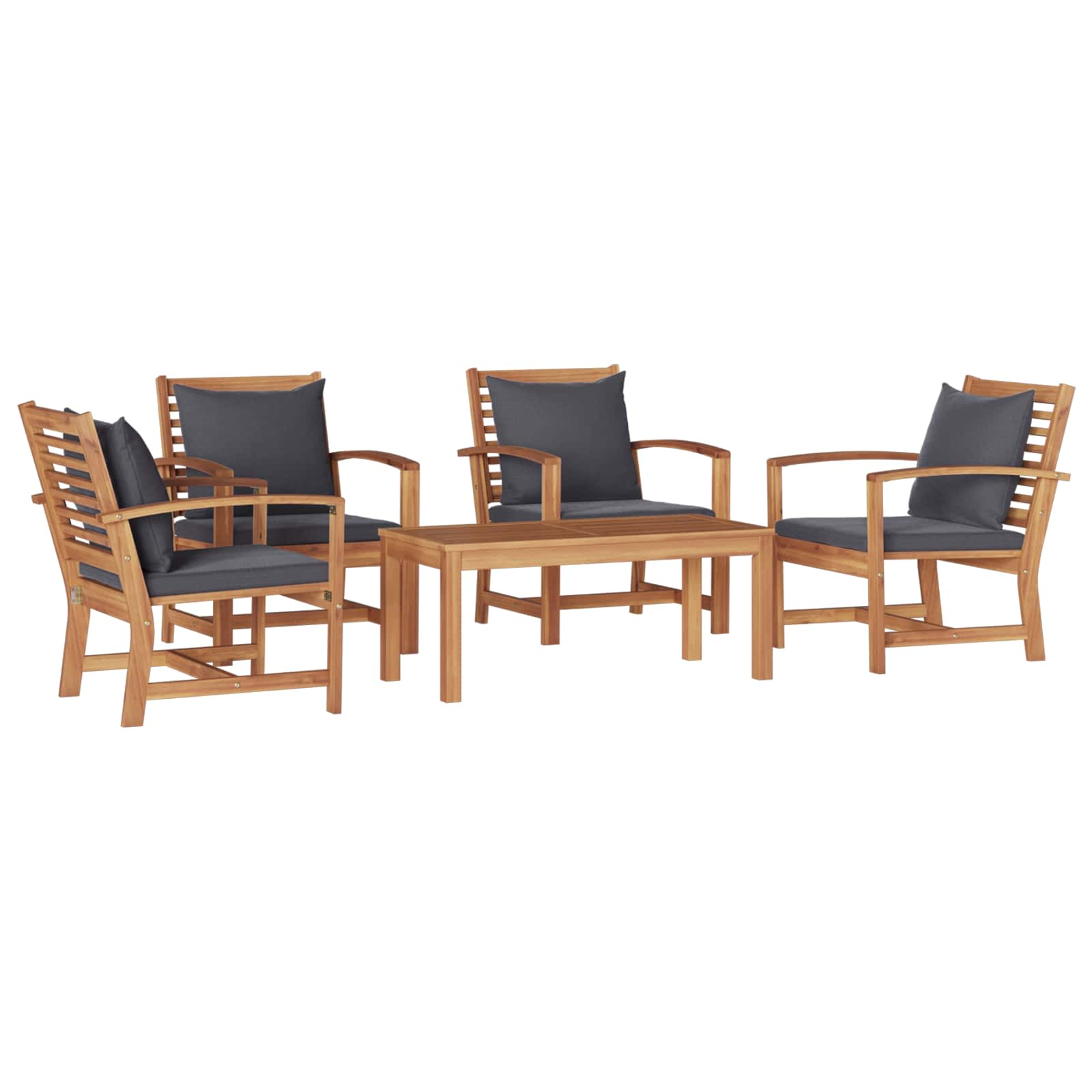 vidaXL Zestaw Sof na Ogród 5 pcs Naturalny Lite drewno teakowe