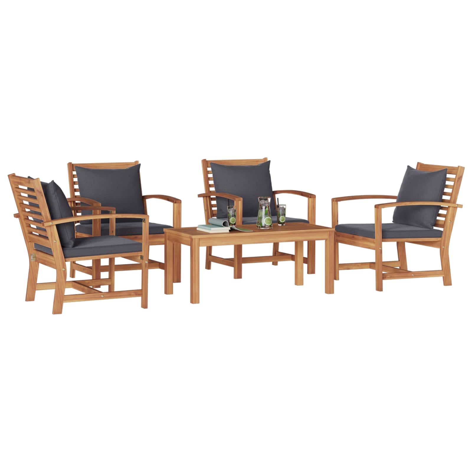 vidaXL Zestaw Sof na Ogród 5 pcs Naturalny Lite drewno teakowe