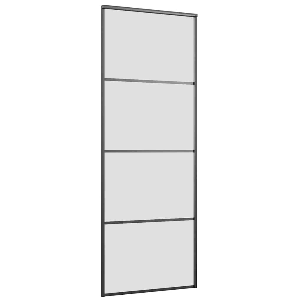 vidaXL Drzwi przesuwne z zestawem okuć czarne 76x205 cm ESG szkło