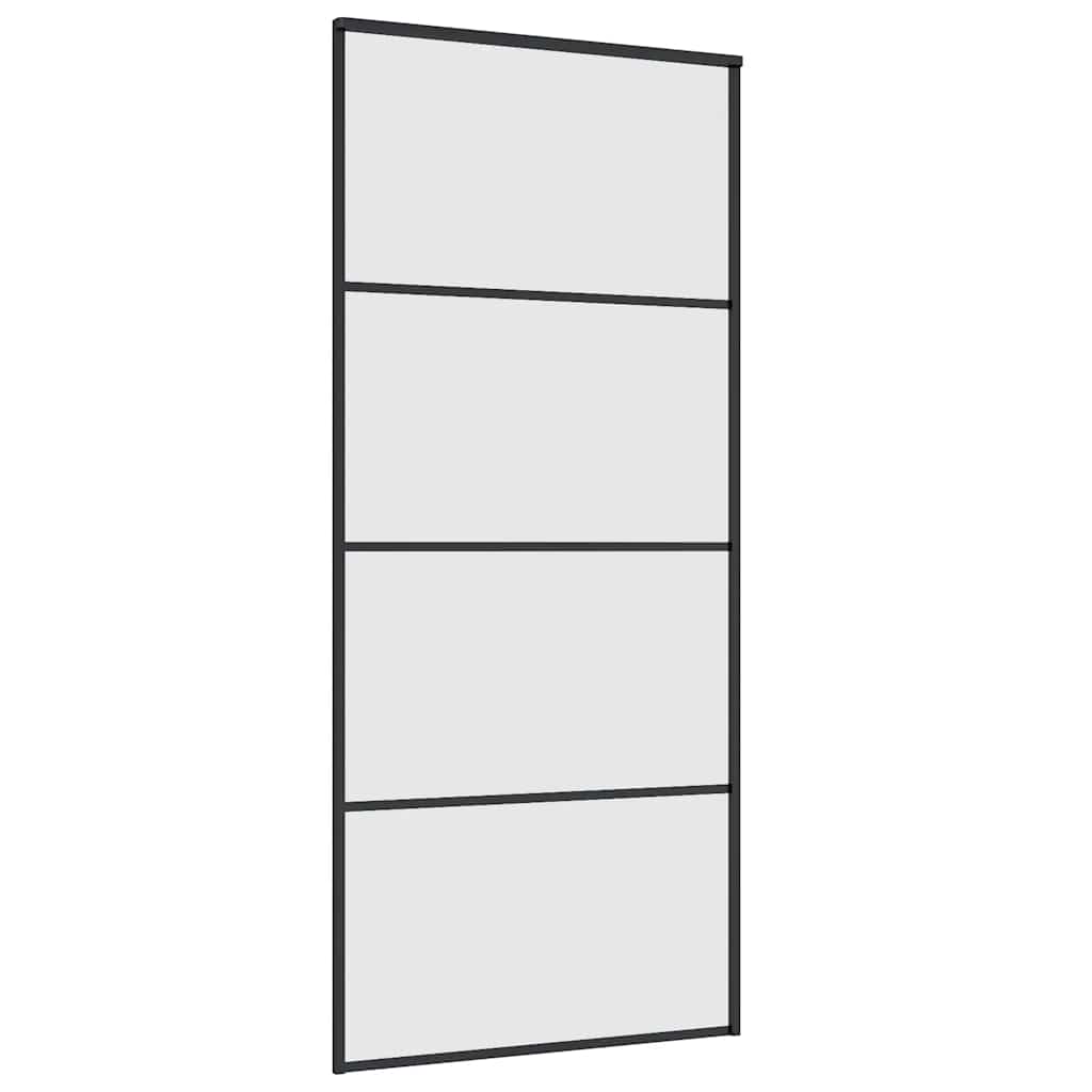 vidaXL Drzwi przesuwne z zestawem okuć czarne 90x205 cm ESG szkło