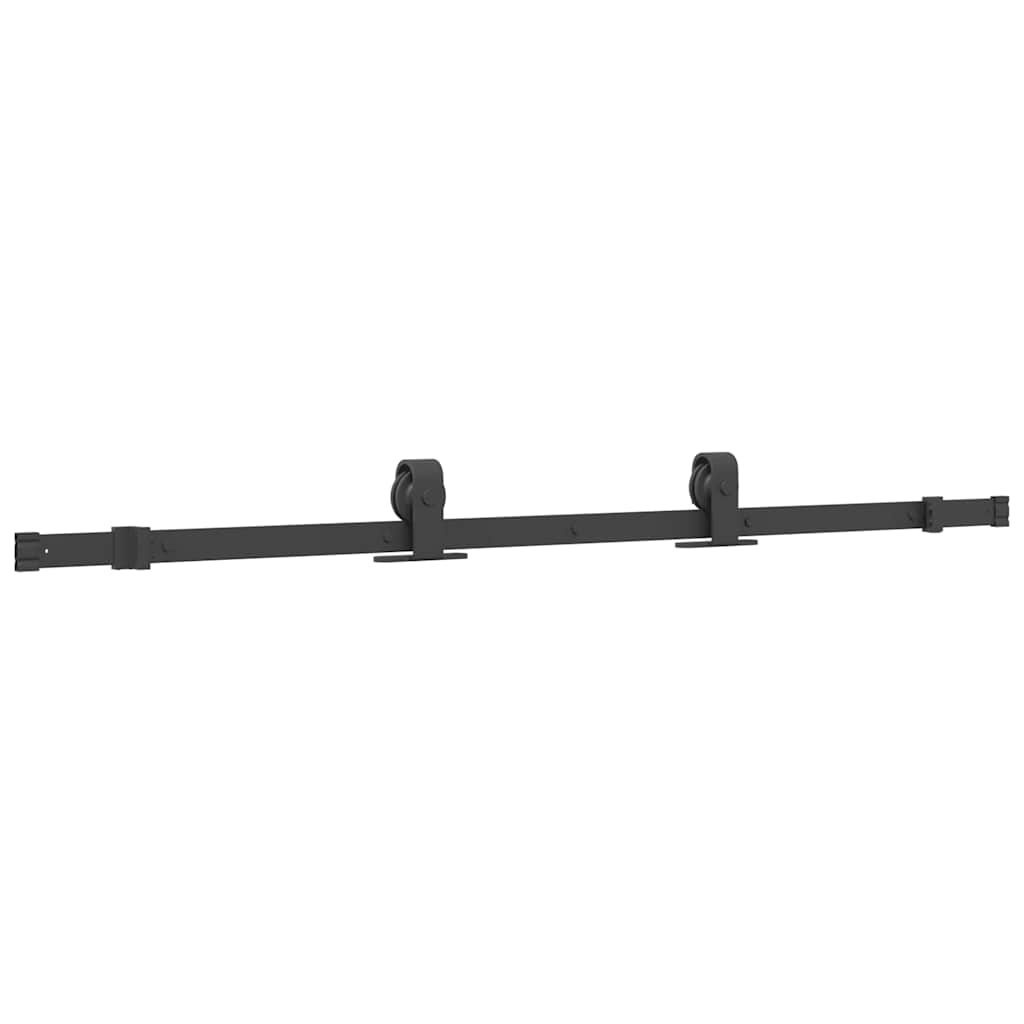 vidaXL Drzwi przesuwne z zestawem okuć czarne 76x205cm szkło hartowane