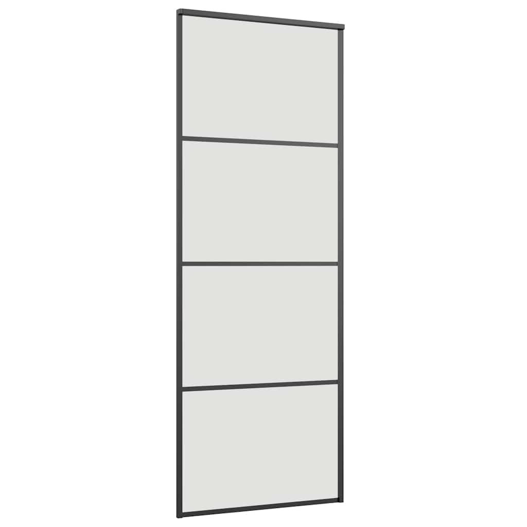 vidaXL Drzwi przesuwne z zestawem okuć czarne 76x205 cm ESG szkło