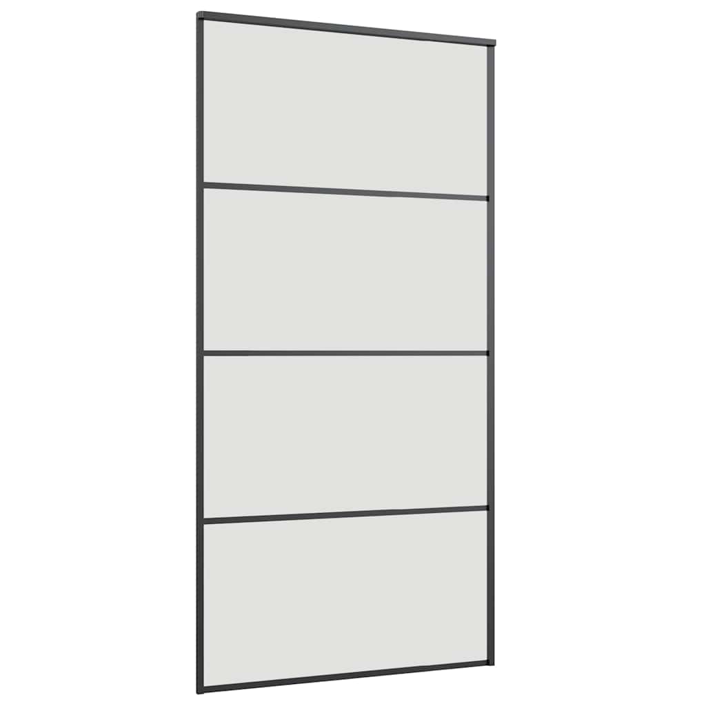vidaXL Drzwi przesuwne z zestawem okuć czarne 102,5x205 cm ESG szkło