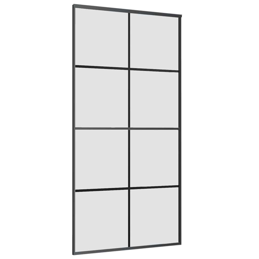 vidaXL Drzwi przesuwne z zestawem okuć czarne 102,5x205 cm ESG szkło
