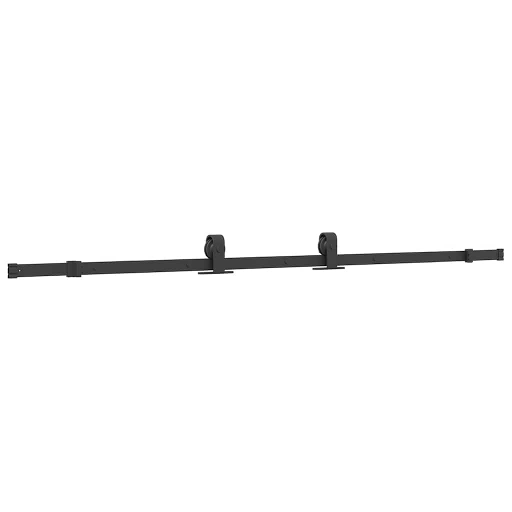 vidaXL Drzwi przesuwne z zestawem okuć czarne 90x205cm szkło hartowane