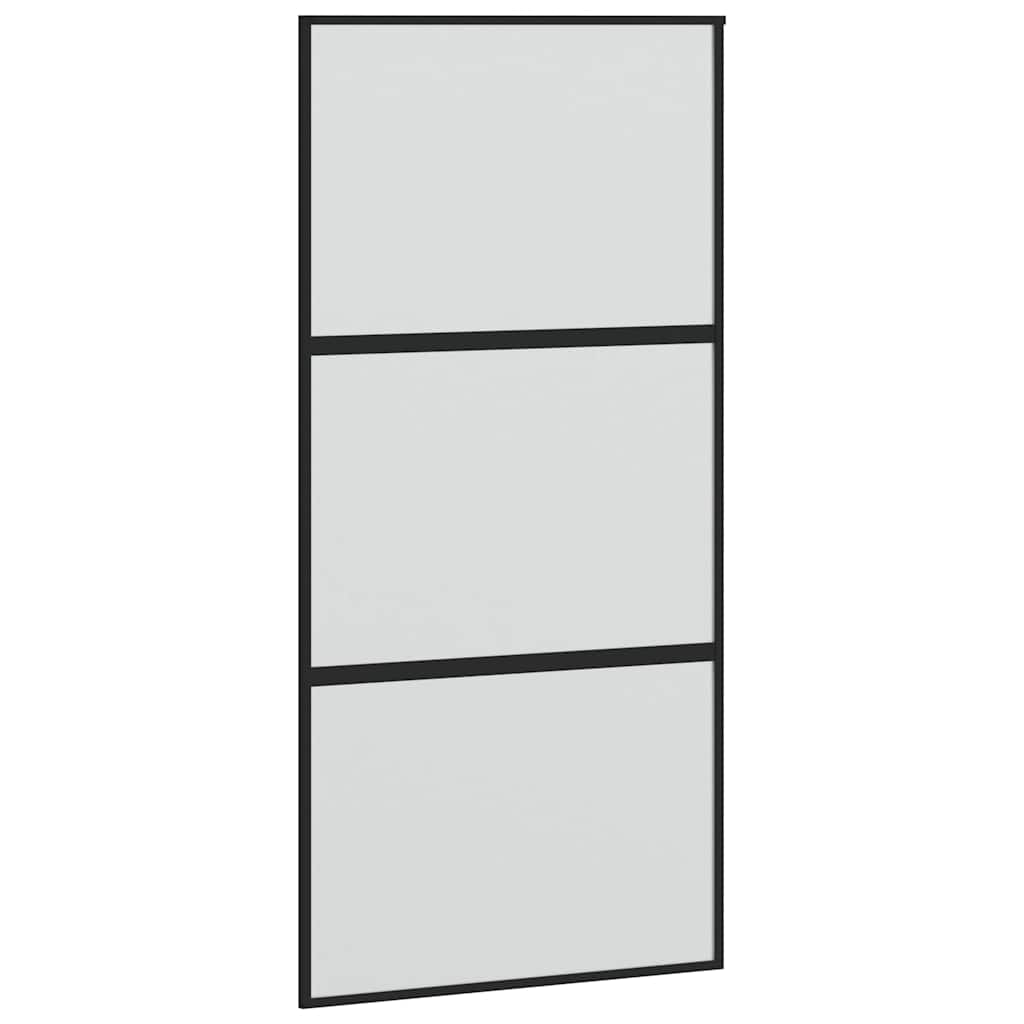 vidaXL Drzwi przesuwne z zestawem okuć czarne 102,5x205 cm
