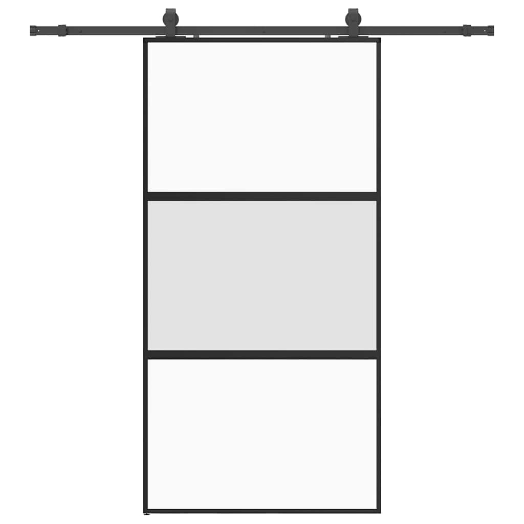 vidaXL Drzwi przesuwne z zestawem okuć czarne 102,5x205 cm