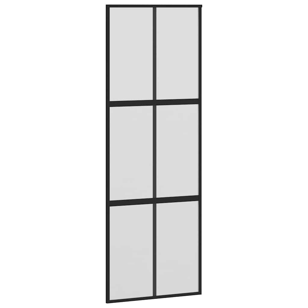 vidaXL Drzwi przesuwne z zestawem okuć czarne 76x205 cm