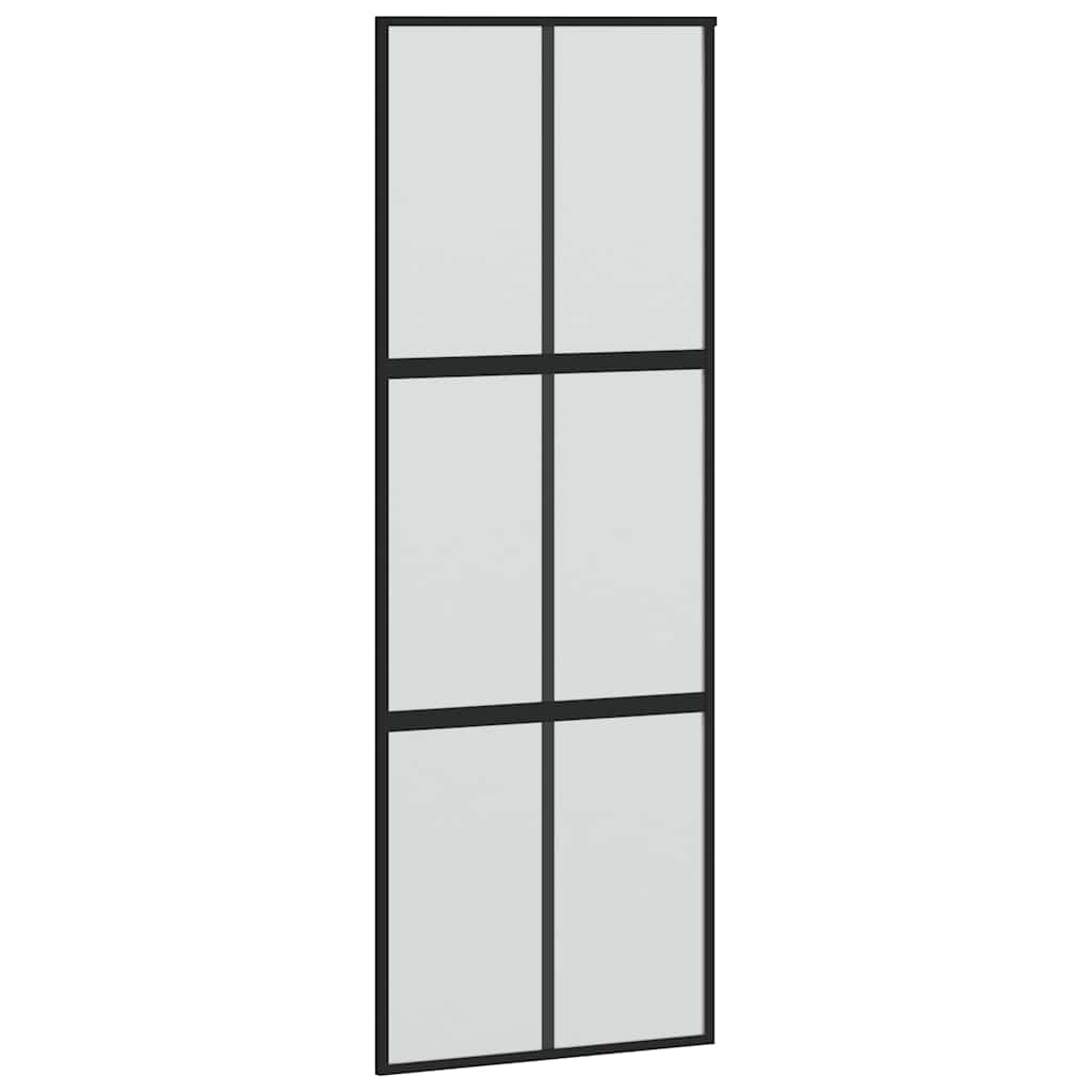 vidaXL Drzwi przesuwne z zestawem okuć czarne 90x205 cm