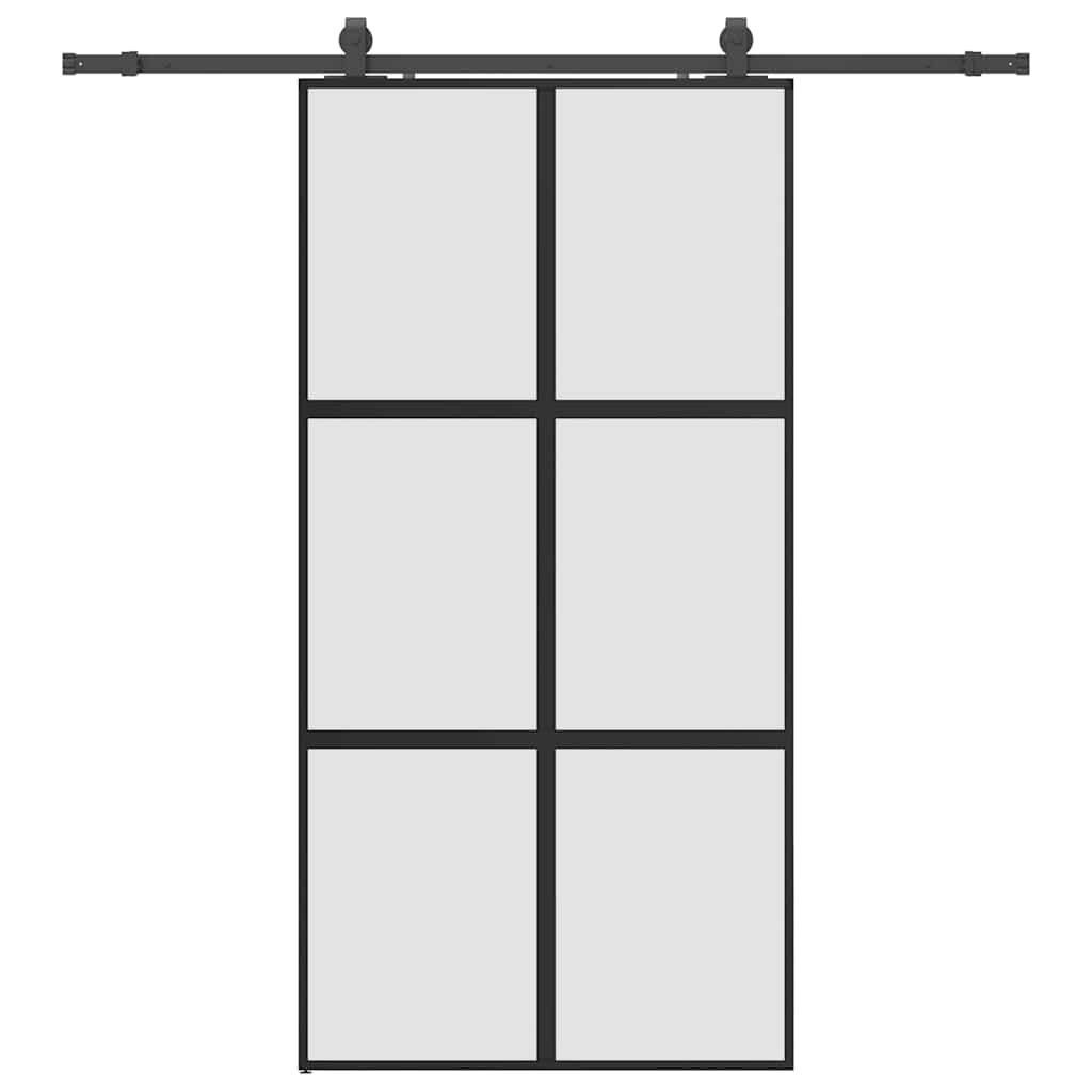 vidaXL Drzwi przesuwne z zestawem okuć czarne 102,5x205 cm