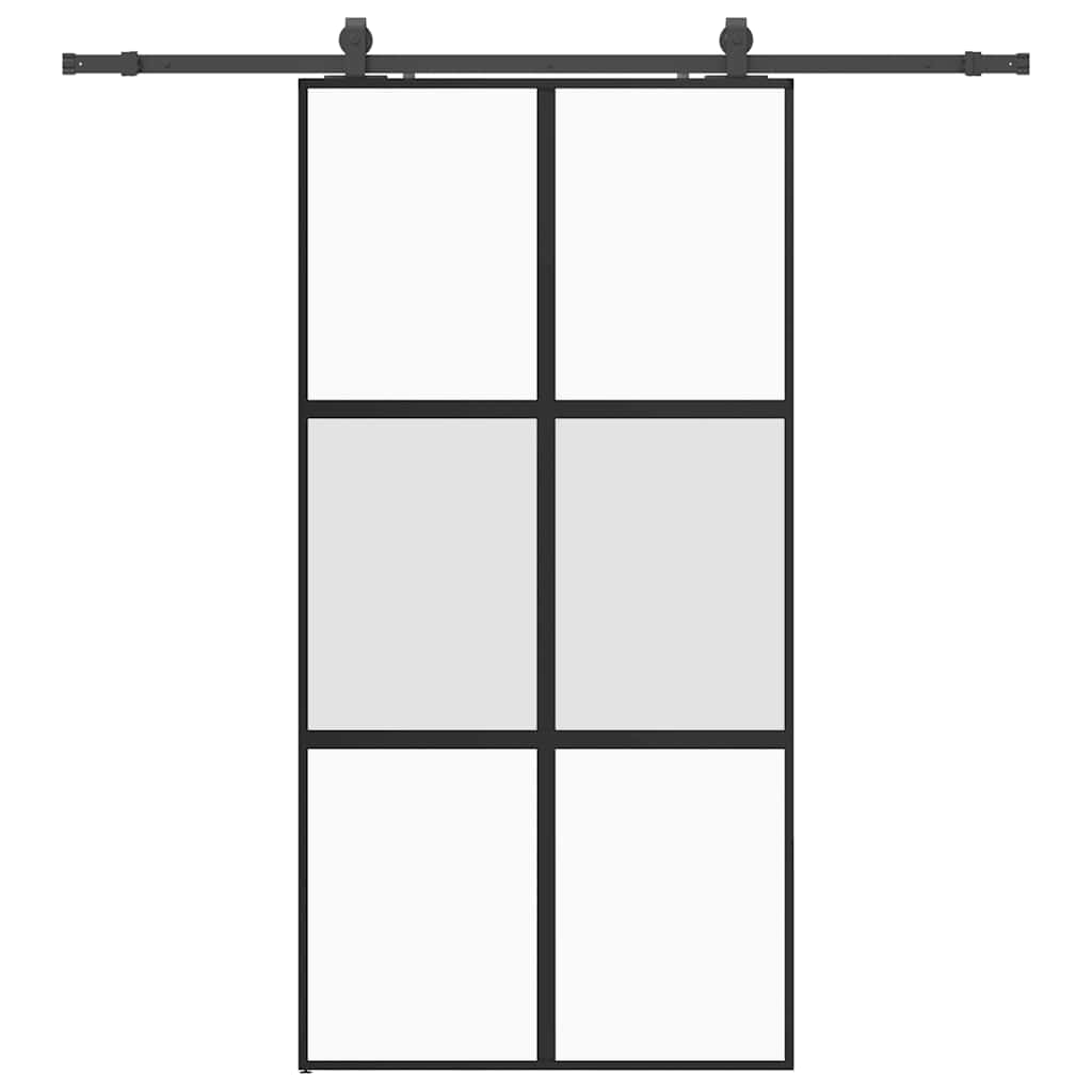 vidaXL Drzwi przesuwne z zestawem okuć czarne 102,5x205 cm
