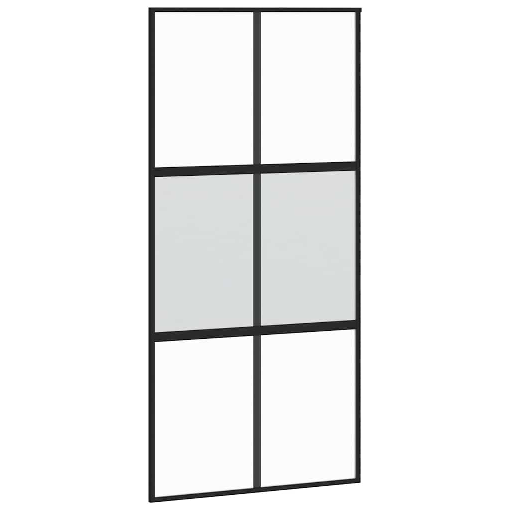 vidaXL Drzwi przesuwne z zestawem okuć czarne 102,5x205 cm