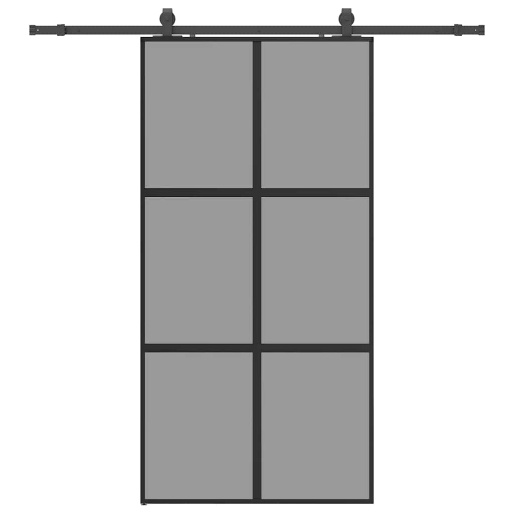vidaXL Drzwi przesuwne z zestawem okuć czarne 102,5x205 cm