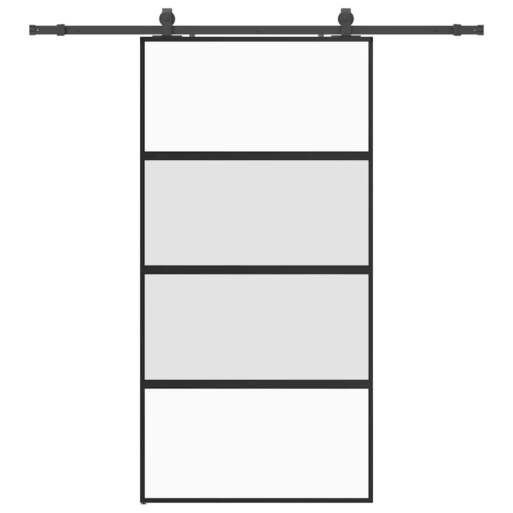 vidaXL Drzwi przesuwne z zestawem okuć czarne 102,5x205 cm