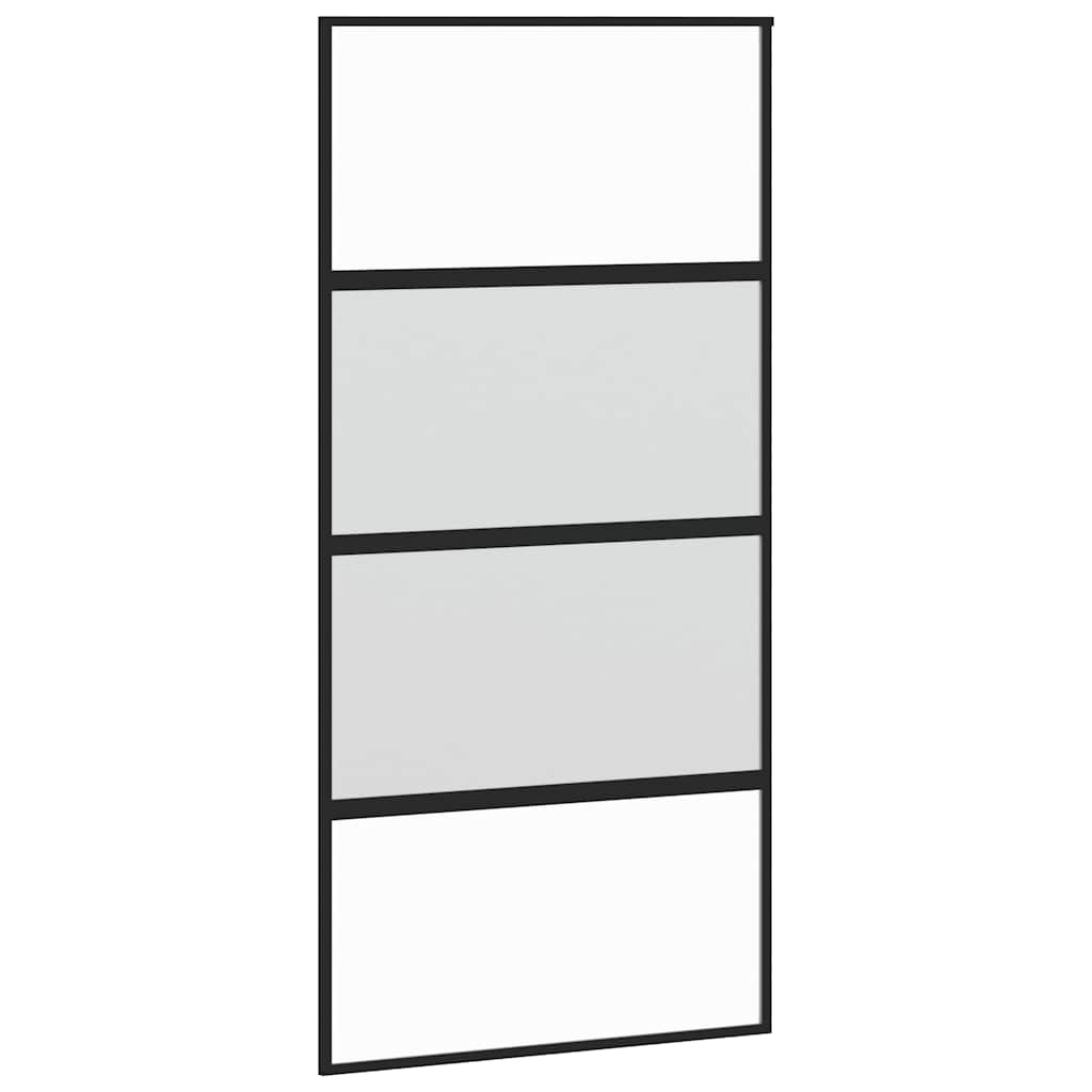 vidaXL Drzwi przesuwne z zestawem okuć czarne 102,5x205 cm