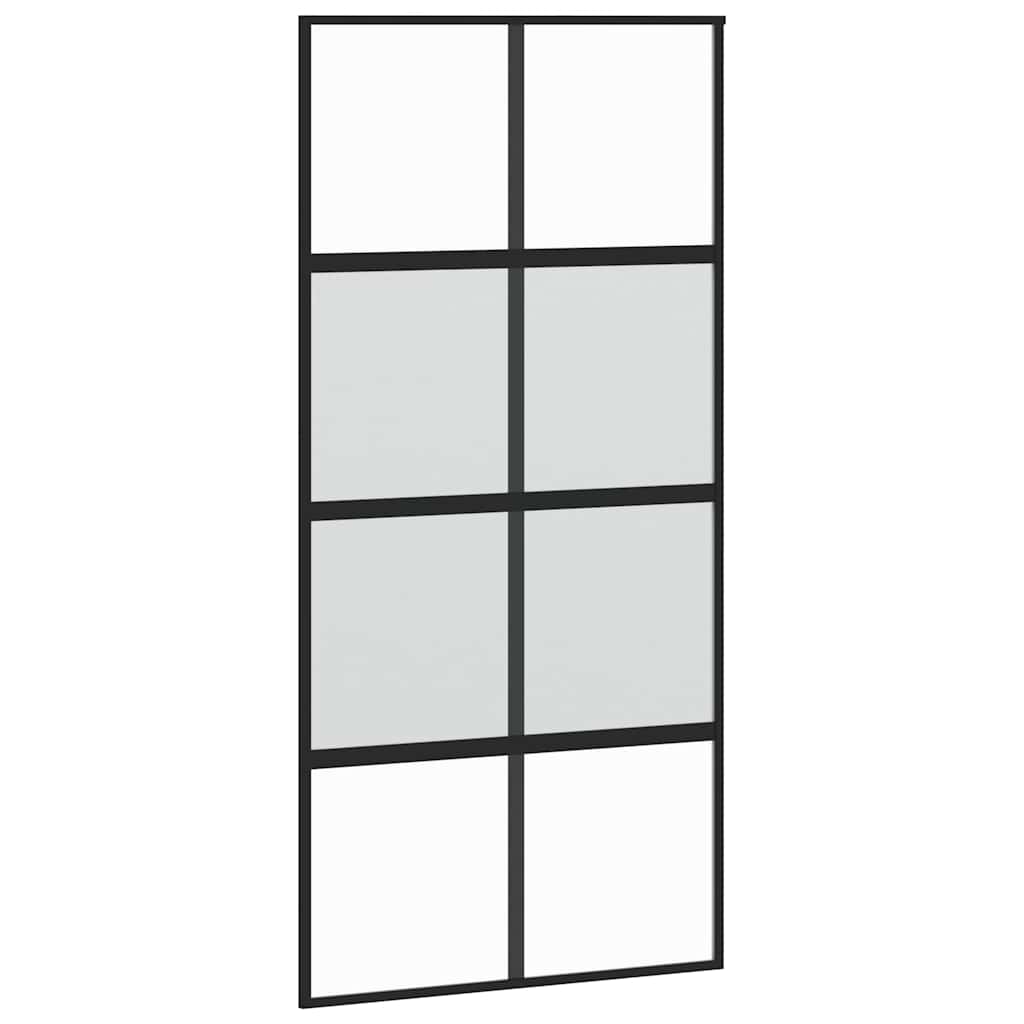 vidaXL Drzwi przesuwne z zestawem okuć czarne 102,5x205 cm