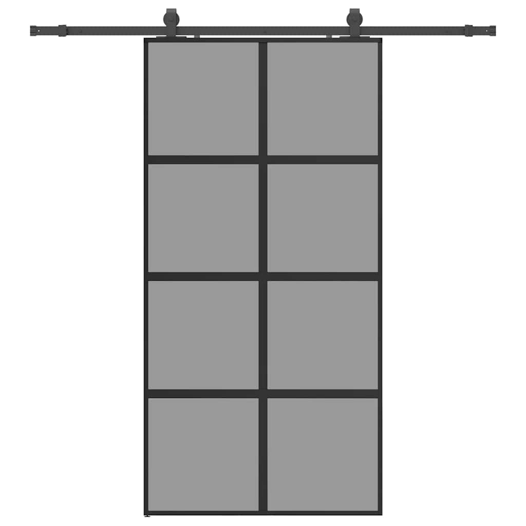 vidaXL Drzwi przesuwne z zestawem okuć czarne 102,5x205 cm